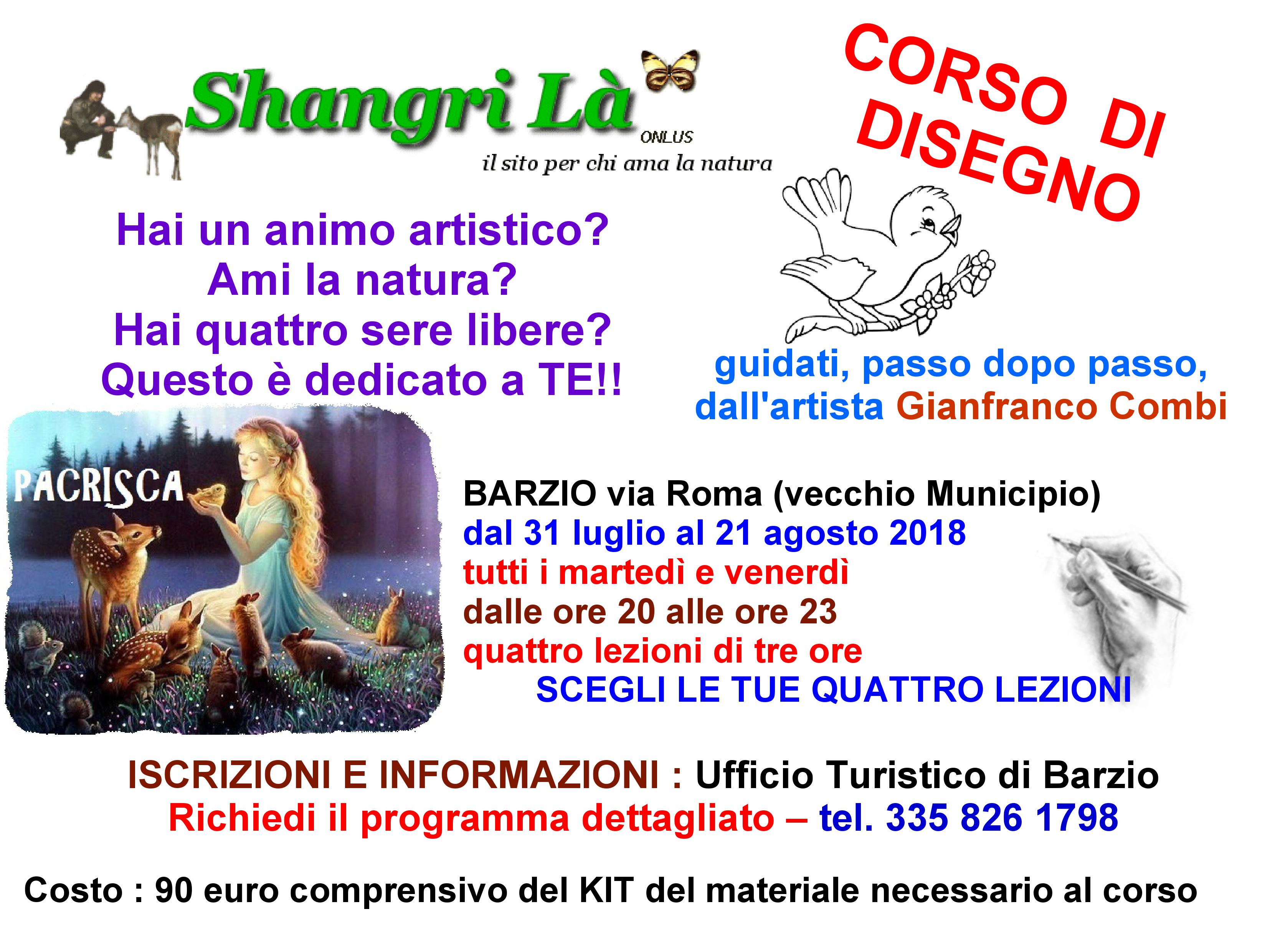 Locandina corso disegno a Barzio